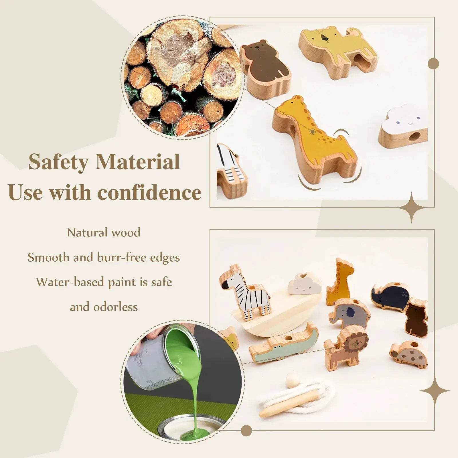 Wooden Threading Toys For Kids Montessori Blocks Hands On Learning - Image 5