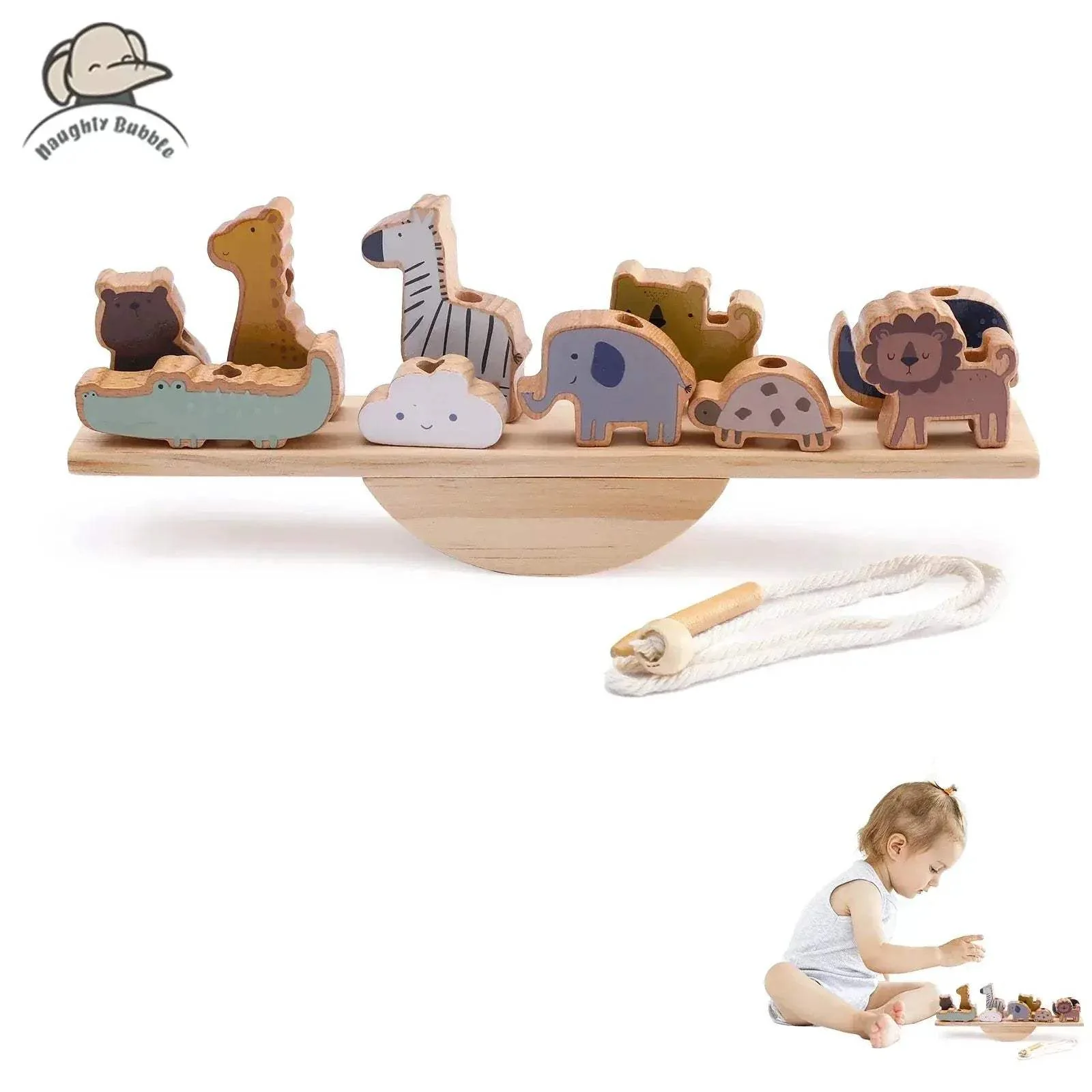 Wooden Threading Toys For Kids Montessori Blocks Hands On Learning - Image 9
