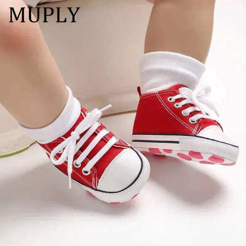 Baby Canvas Sneakers Anti Slip First Walkers For Newborns - Image 3