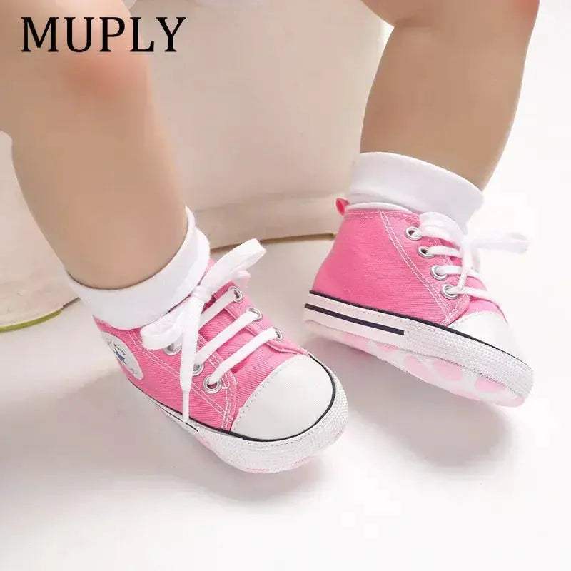 Baby Canvas Sneakers Anti Slip First Walkers For Newborns - Image 5