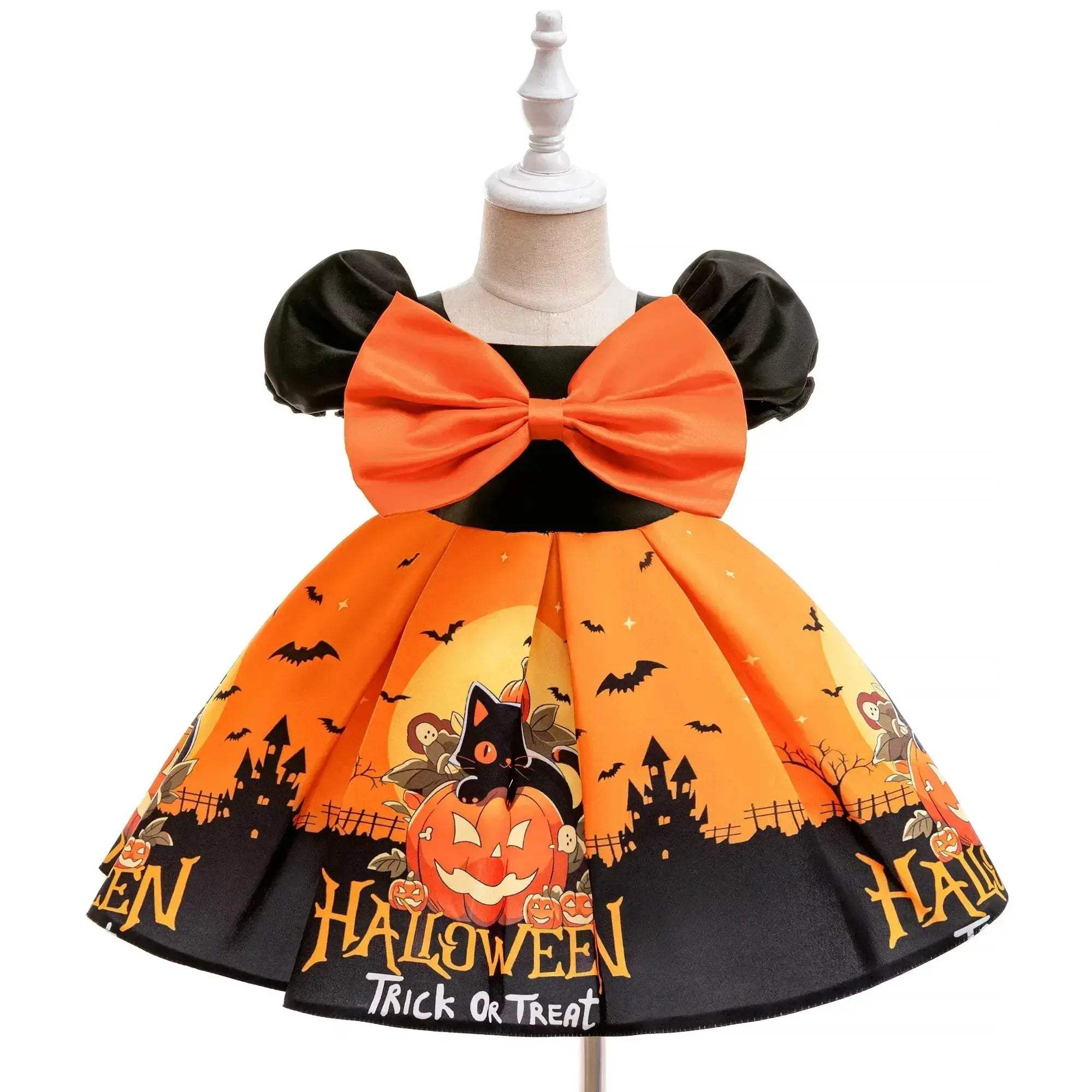 Baby Girl Halloween Costume With Ghost Pumpkin Design - Image 4