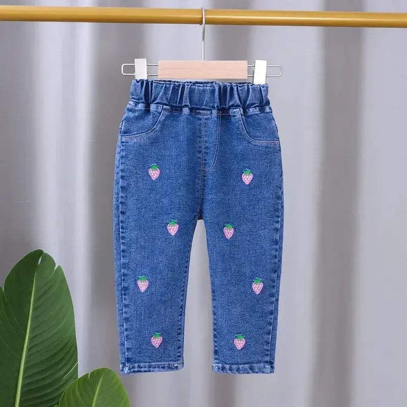 Baby Girls Stretch Denim Jeans With Elastic Waist - Image 4