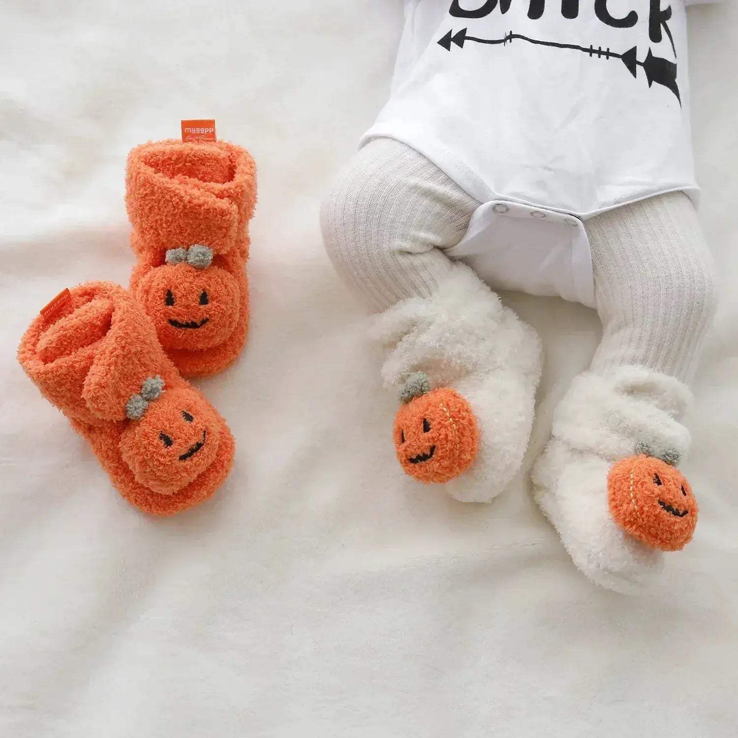 Baby Halloween Pumpkin Booties First Walkers Warm Winter Shoes - Image 4