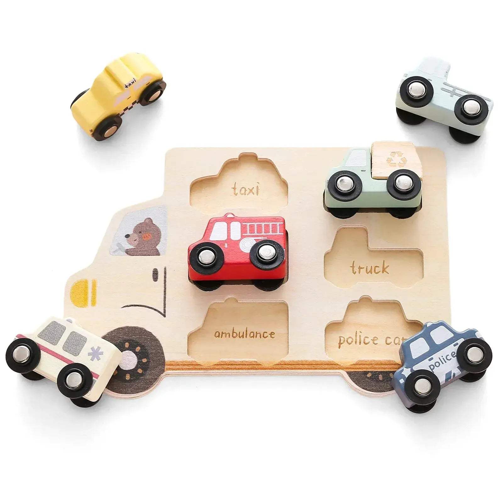 Montessori Wooden Car Puzzle Toys 3D For Babies Educational - Image 9