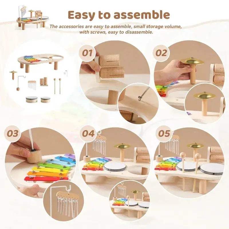 Wooden Bandstand Montessori Toy for Babies Learning Puzzle - Image 4