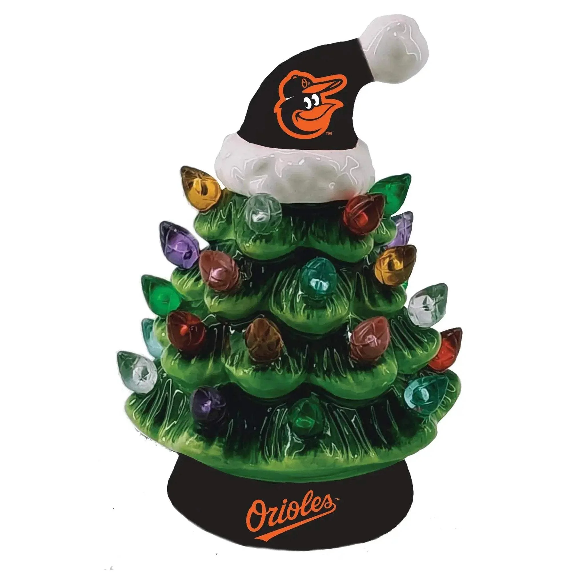 Baltimore Orioles 4 Inch Led Christmas Tree Tabletop Decor