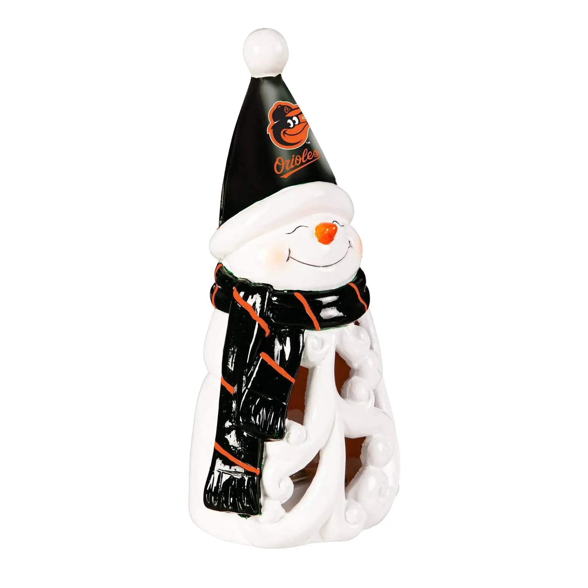 Baltimore Orioles 8 Inch LED Snowman Statue Holiday Decor