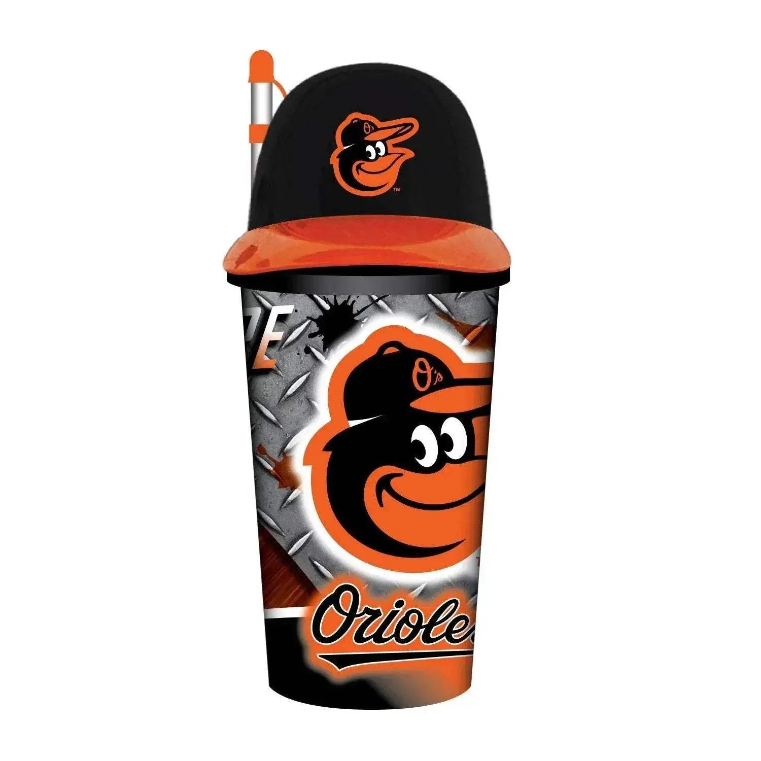 Baltimore Orioles Helmet Cup 32oz Plastic With Straw