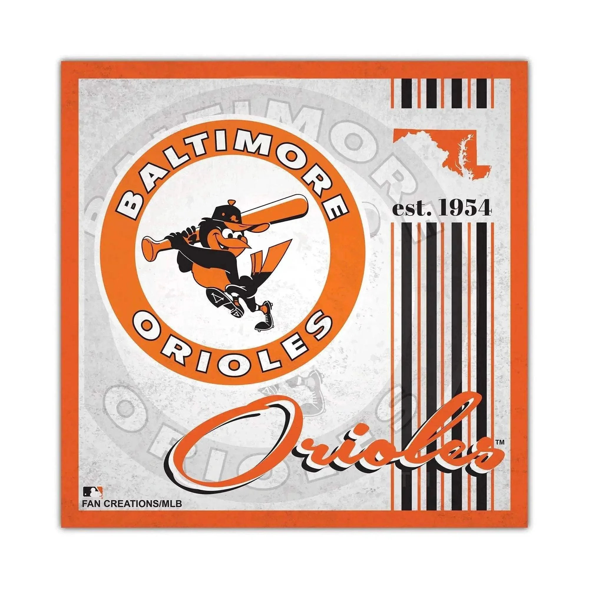 Baltimore Orioles Wood Sign 10x10 Album Design Custom Order