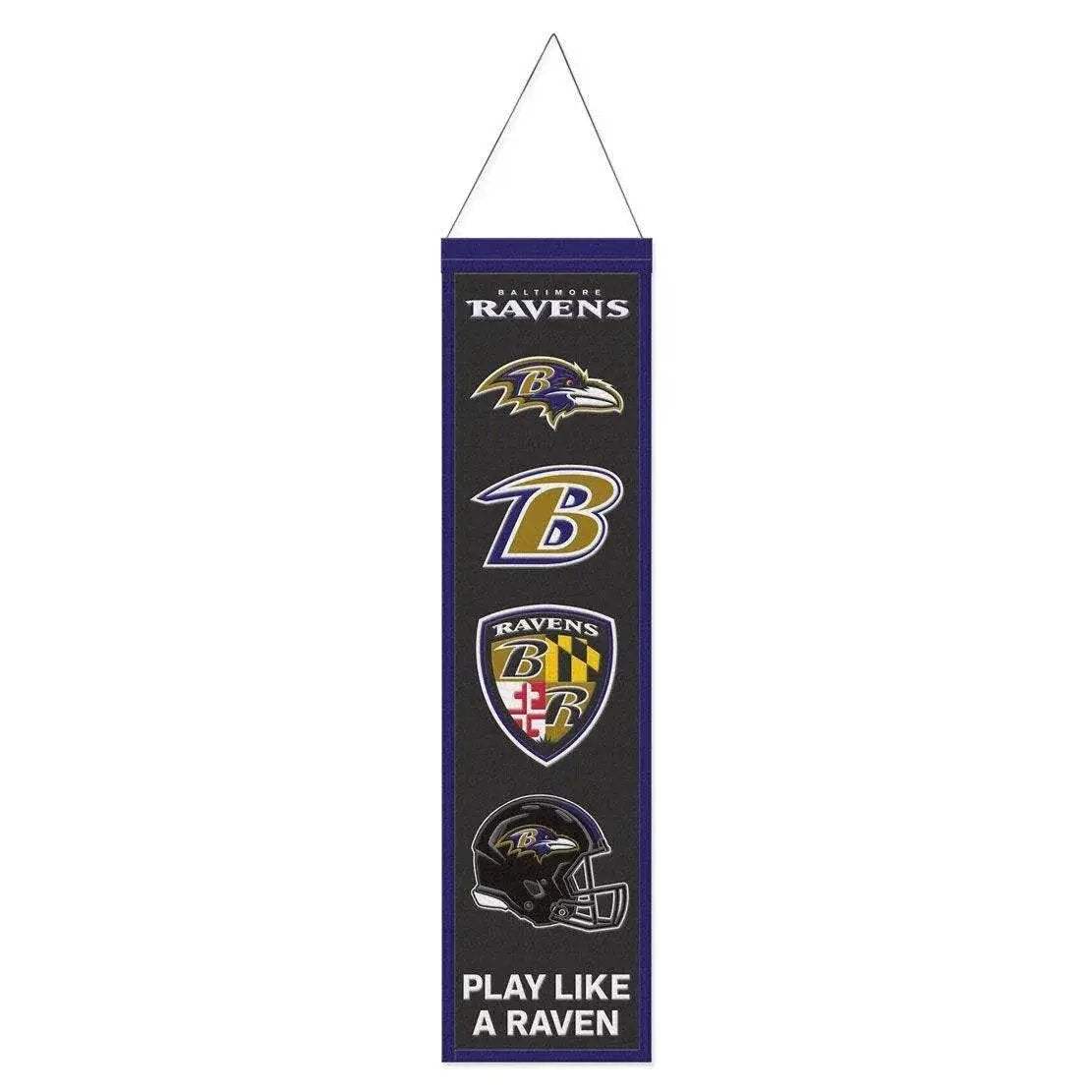 Baltimore Ravens Wool Banner 8x32 Heritage Evolution Design