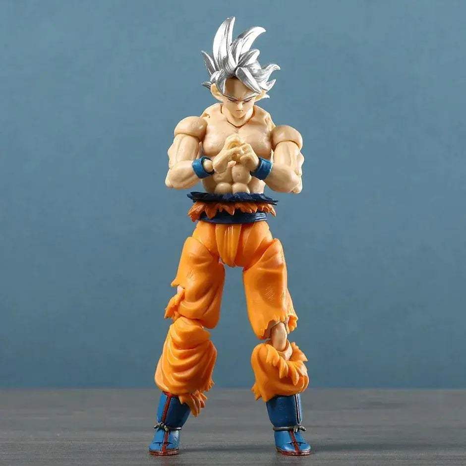 Bandai SHF Dragon Ball Son Goku Ultra Instinct PVC Figure 16.5 Cm Silver Hair Articulated Model - Image 5