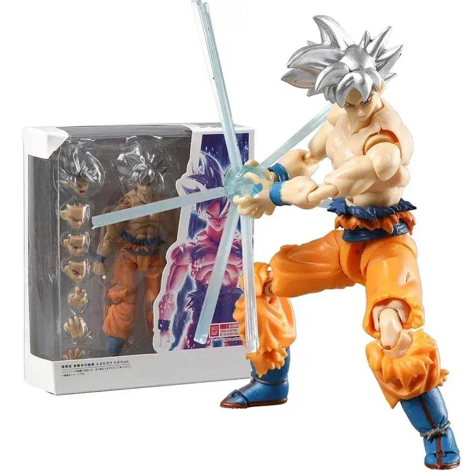 Bandai SHF Dragon Ball Son Goku Ultra Instinct PVC Figure 16.5 Cm Silver Hair Articulated Model - Image 7