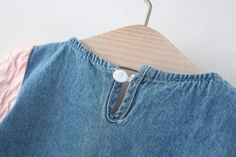 BarbieRabbit Denim Dress with Bow Detail for Toddler Girls - Image 4