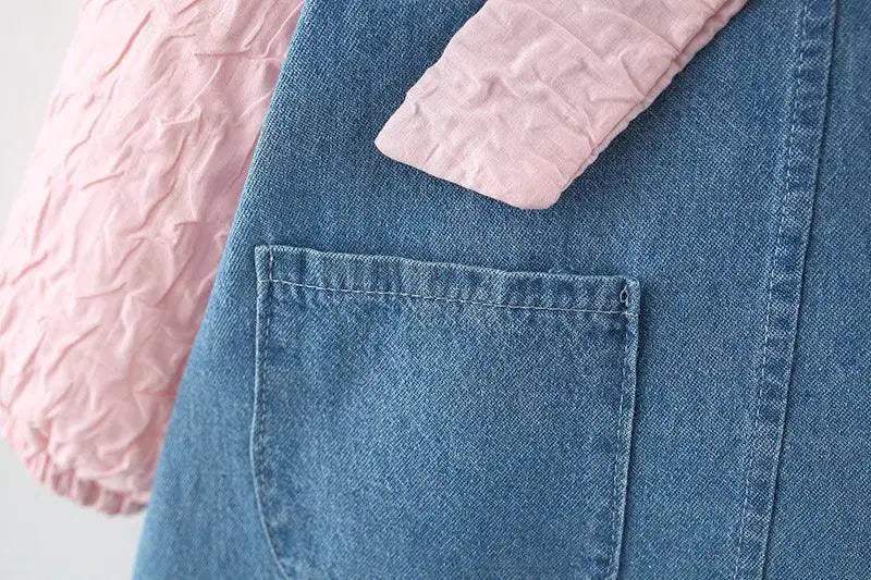 BarbieRabbit Denim Dress with Bow Detail for Toddler Girls - Image 5