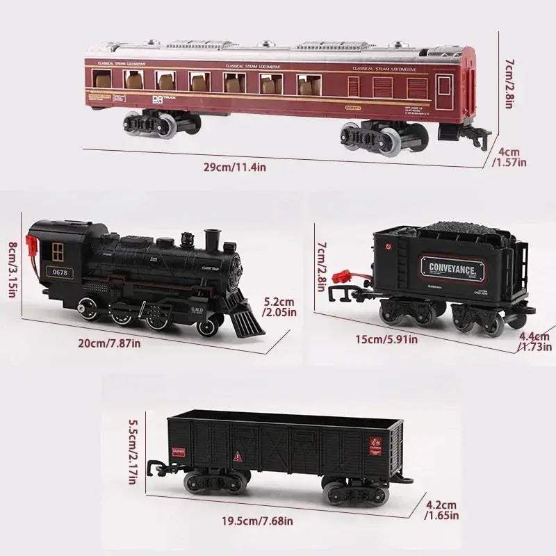 Battery Operated Steam Locomotive Train Set With Light And Sound - Image 2