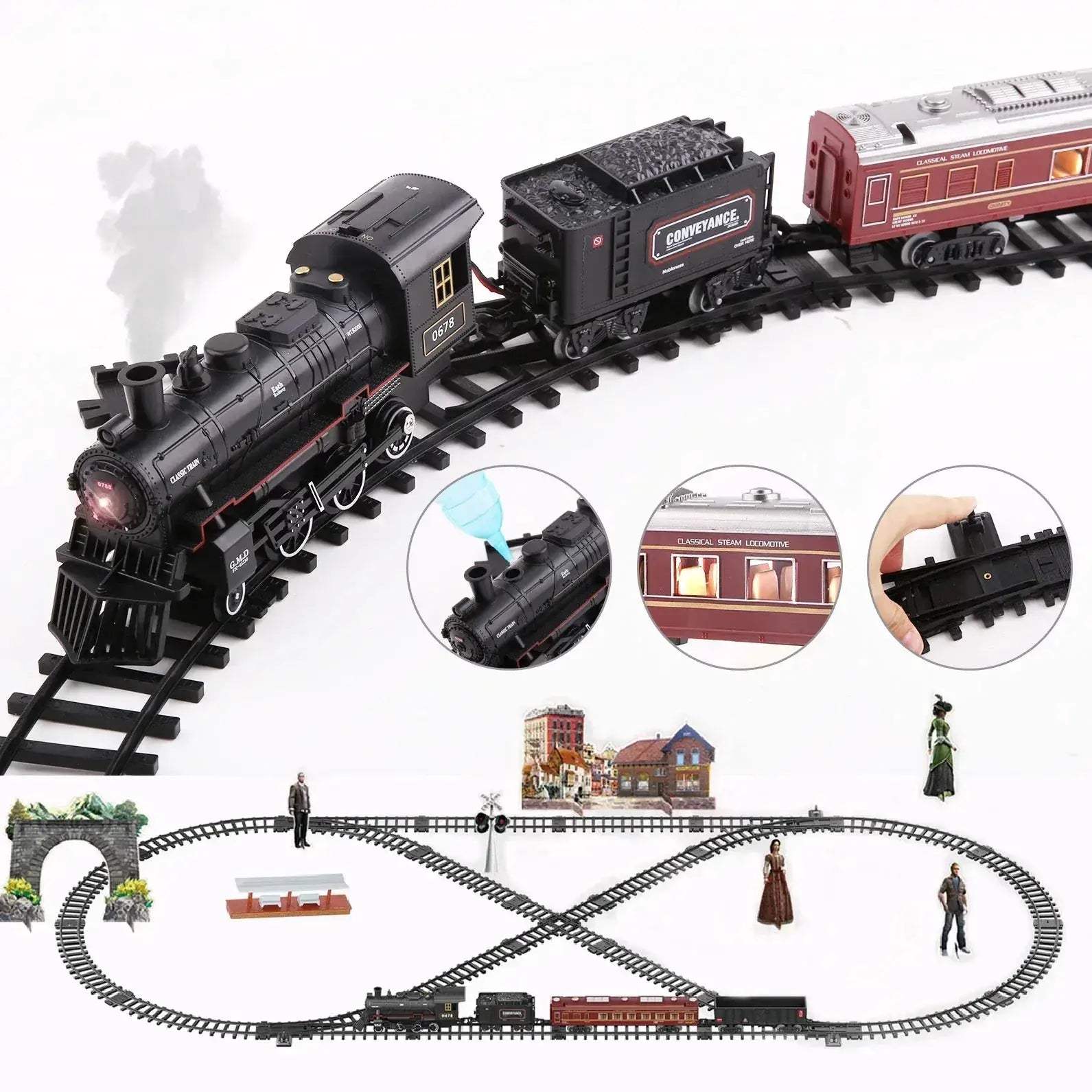 Battery Operated Steam Locomotive Train With Light And Sound - Image 3