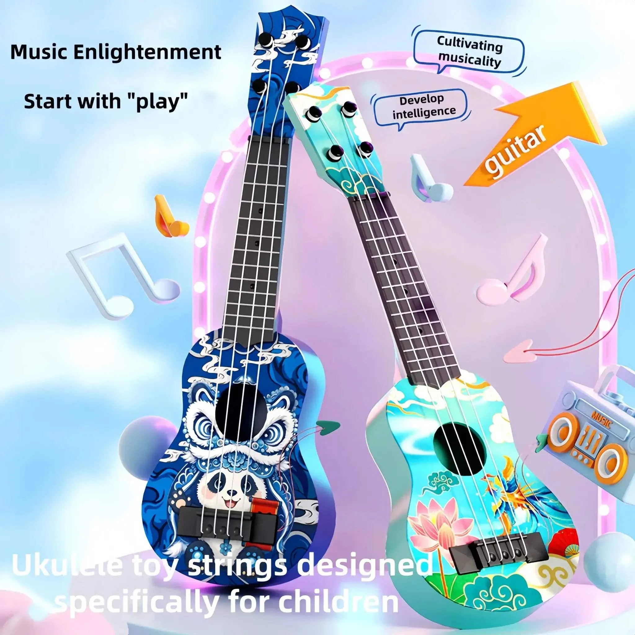 Beginner Friendly Strumming Ukulele for Kids Toy Guitar Gift - Image 3