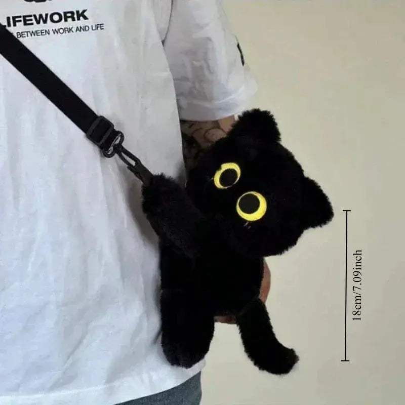 Cat Backpack Plush Kawaii Crossbody With Large Capacity - Image 3