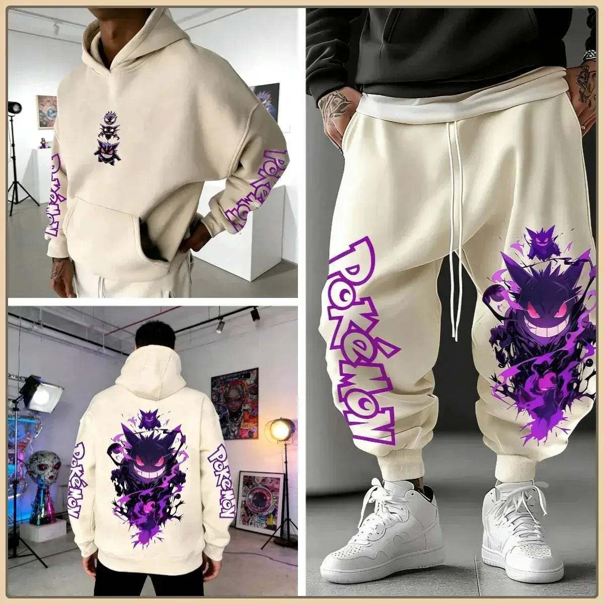 Pokemon Print Tracksuit Set For Men Unisex Streetwear - Image 12