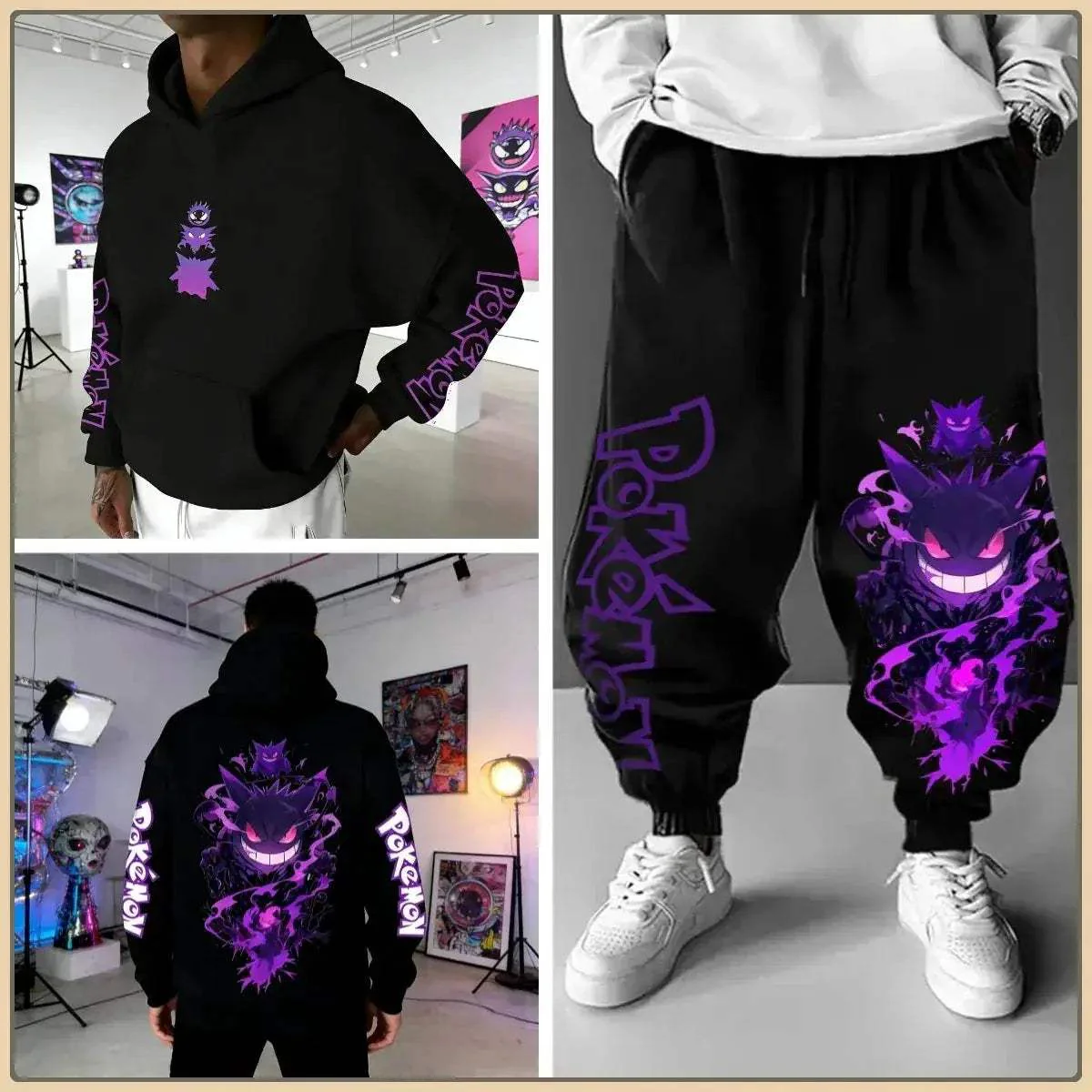 Pokemon Print Tracksuit Set For Men Unisex Streetwear - Image 13