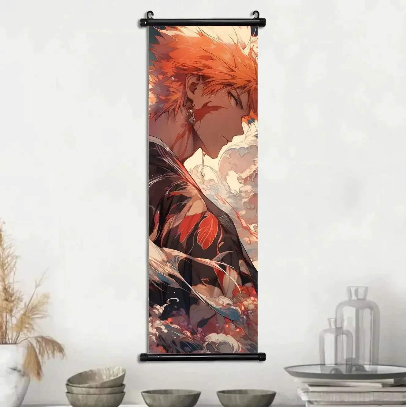 Bleach Anime Scroll Wall Art Poster, Decorative Print Ichigo Kurosaki, Hitsugaya Toshiro, and Grimmjow Jaegerjaquez Canvas Home Decor - Image 23