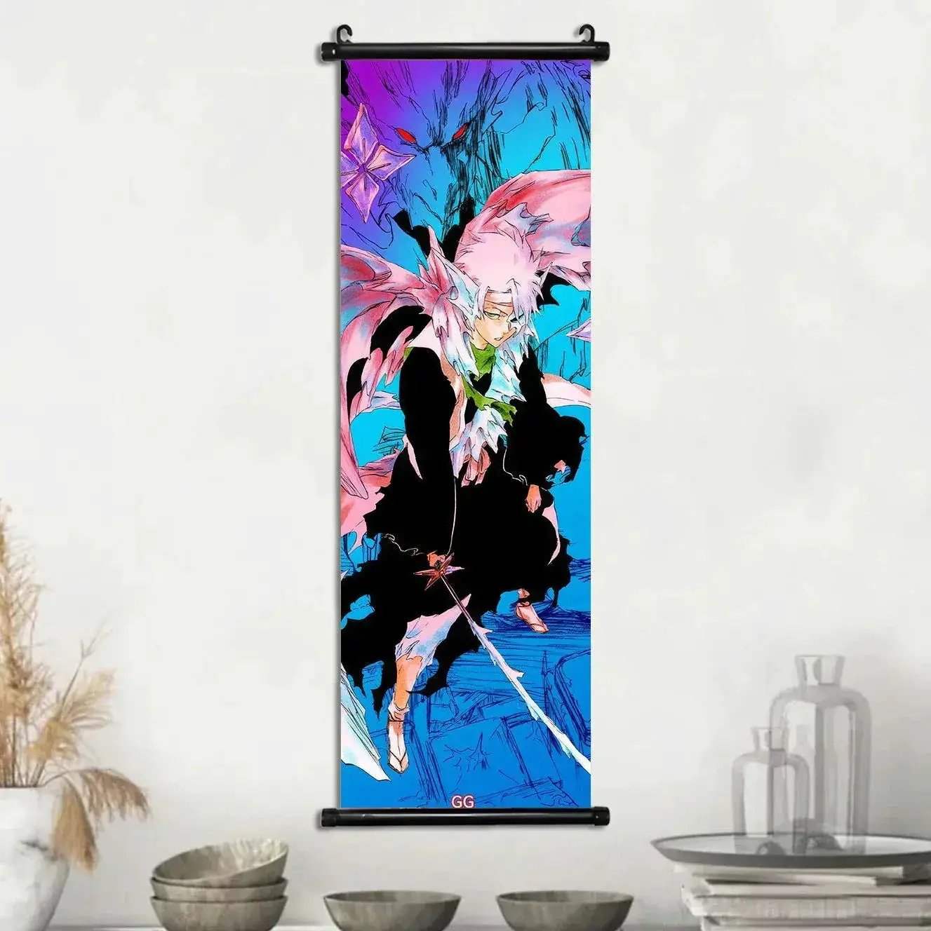 Bleach Scroll Wall Art, Hanging Prints Wall Artwork Kurosaki Ichigo Scrolls Canvas Japanese Anime Posters Home Decor for Living Room - Image 29