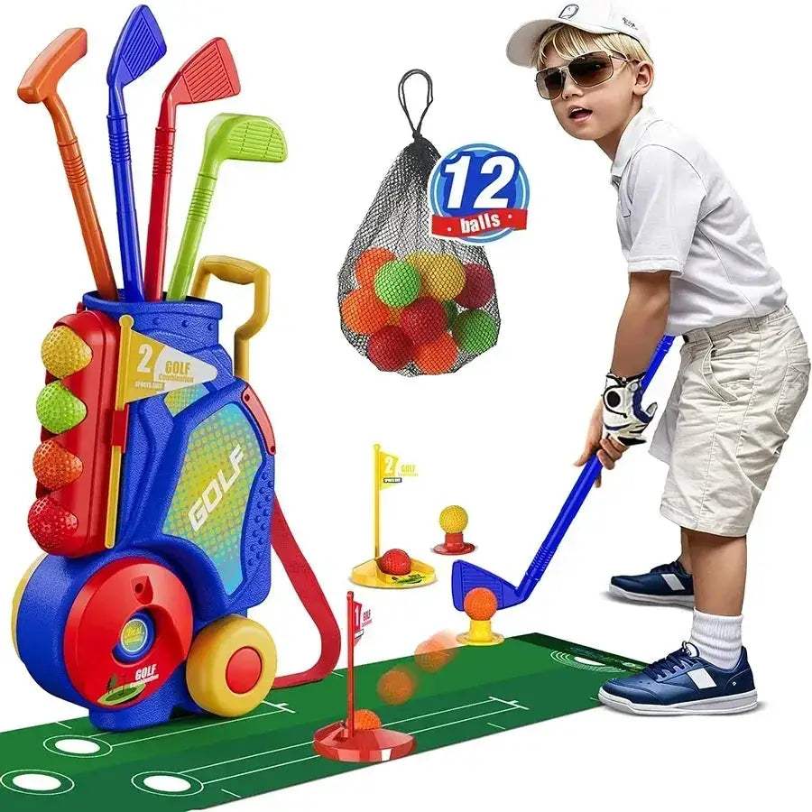 Blue Plastic Golf Cart With Balls And Shoulder Strap 14.5x8.5x3.9in - Image 7