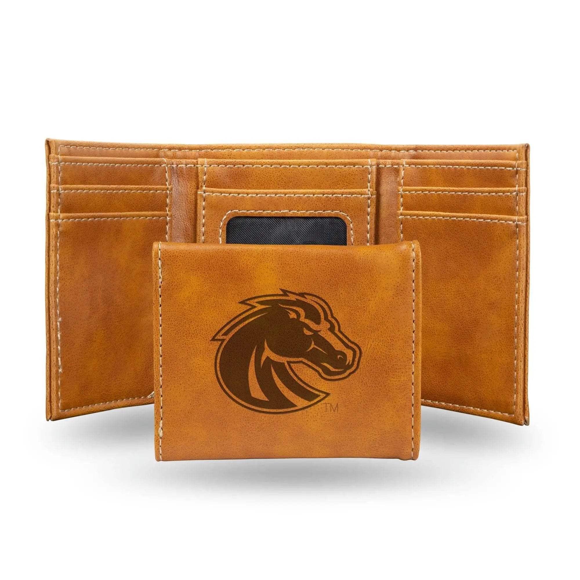 Boise State Broncos Trifold Wallet Laser Engraved Elite