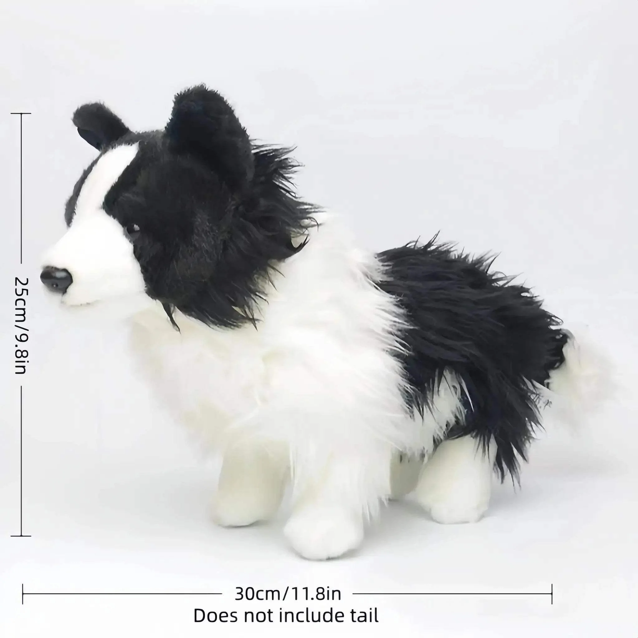 Border Collie Plush Toy Realistic Soft Gift For Kids - Image 3