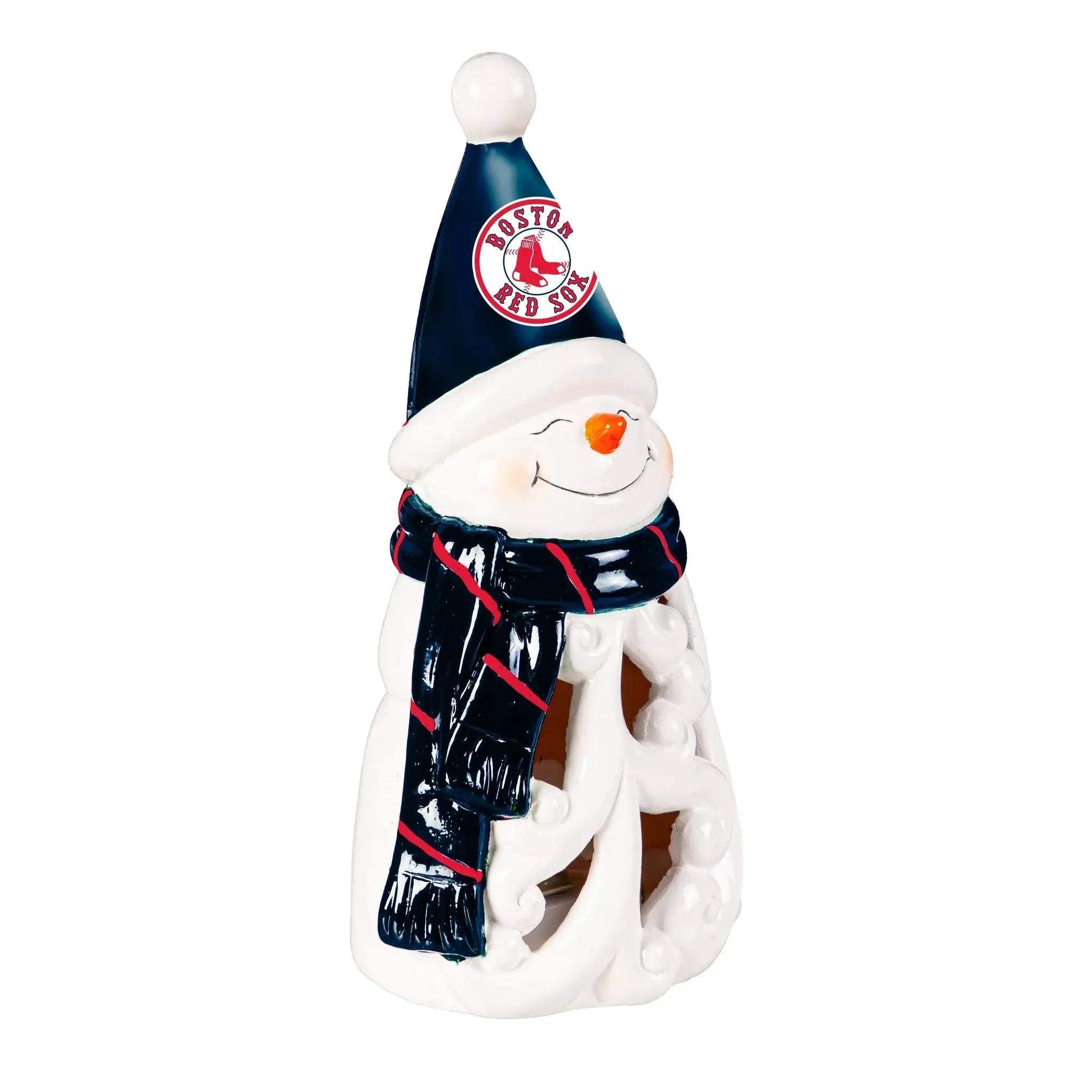 Boston Red Sox LED Snowman Statue 8 Inch With Logo Ornament