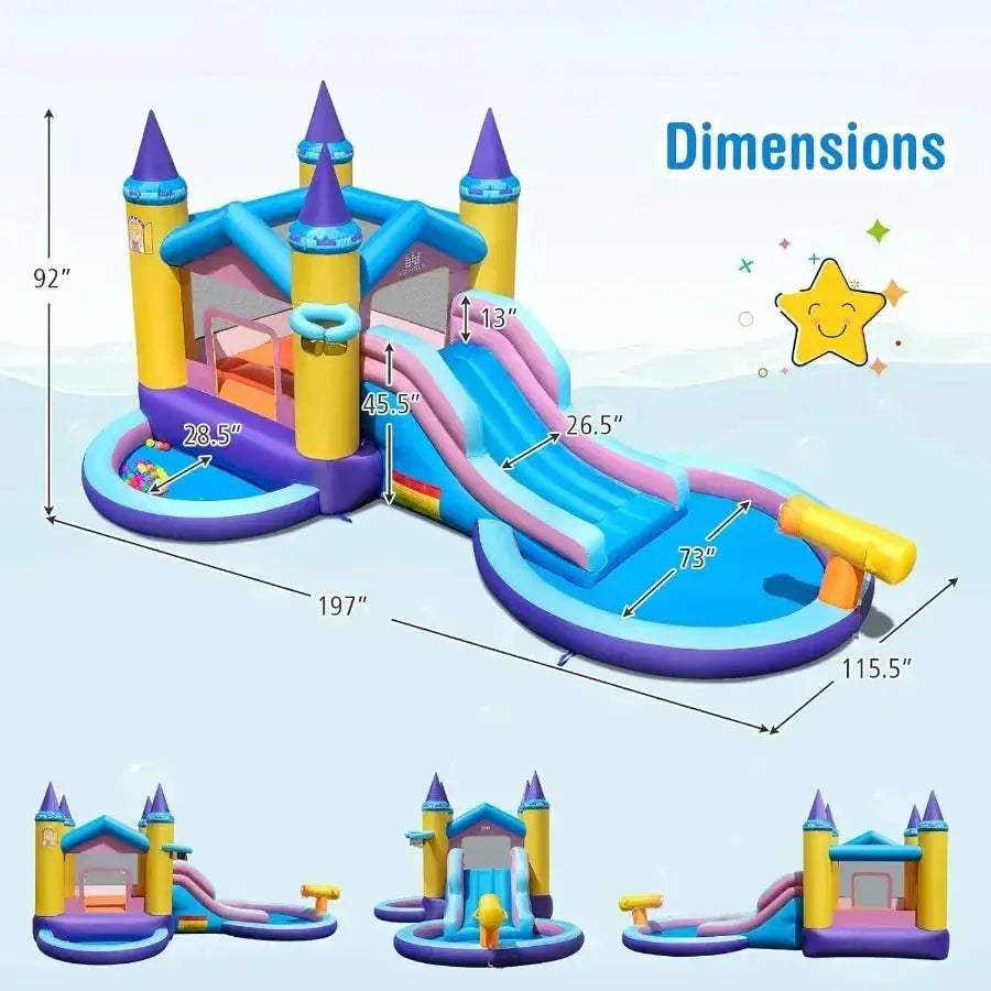 Inflatable Water Slide Two In One Castle Bounce House - Image 5
