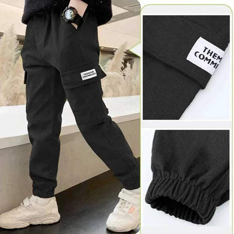 Boys Cargo Pants With Elastic Waist For Active Play - Image 2