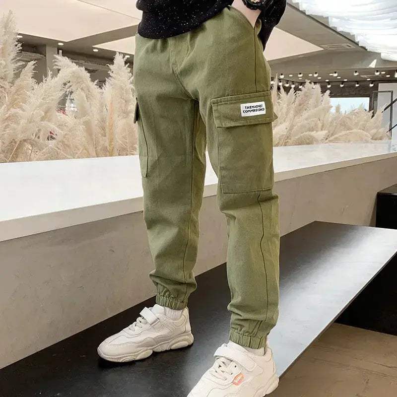 Boys Cargo Pants With Elastic Waist For Active Play - Image 4