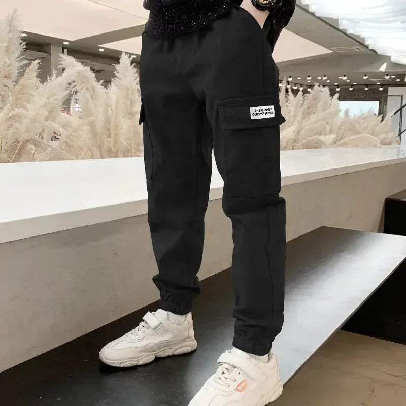 Boys Cargo Pants With Elastic Waist For Active Play - Image 5
