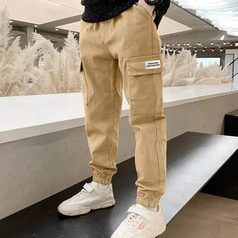 Boys Cargo Pants With Elastic Waist For Active Play - Image 6
