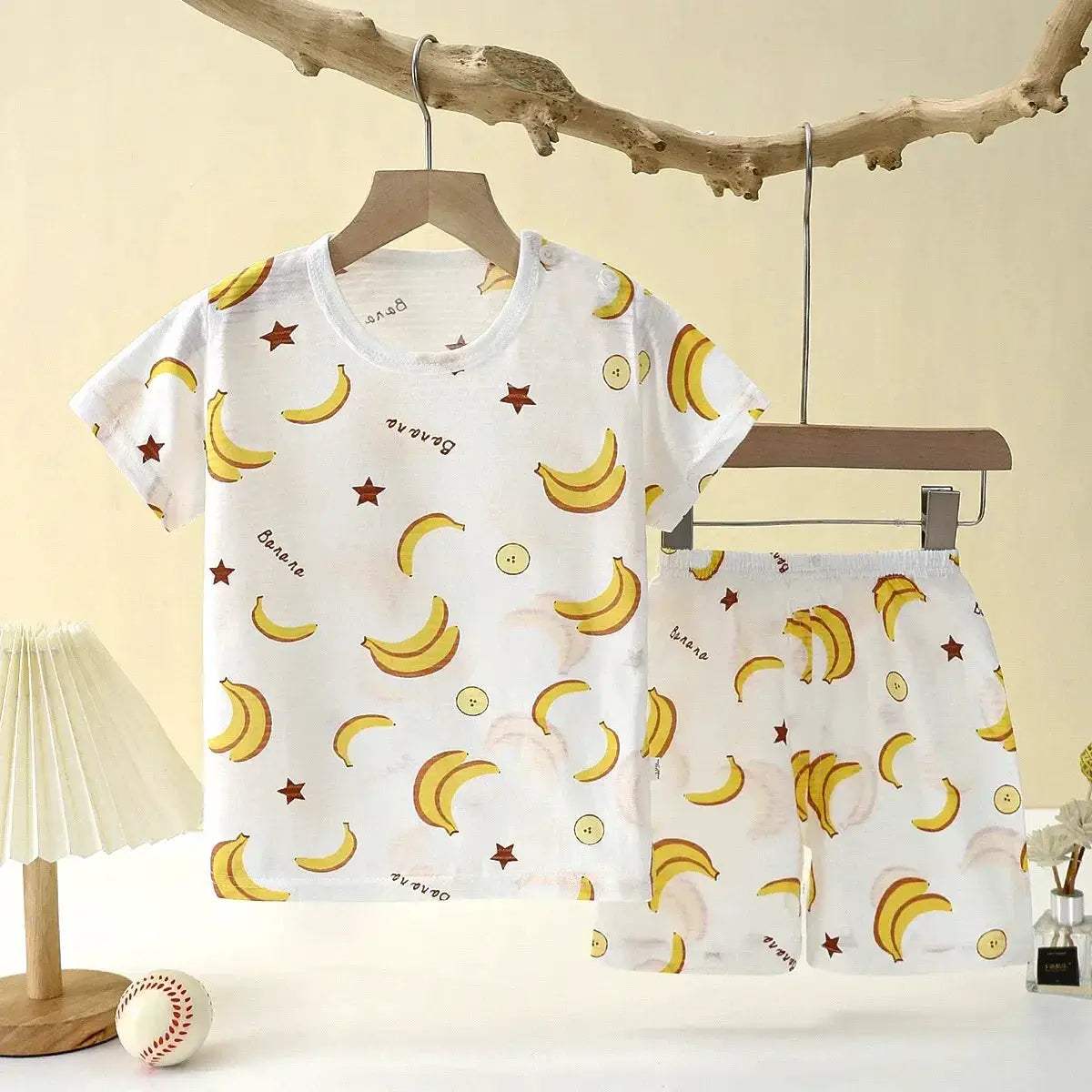 Breathable Cotton Pajamas Two Piece Set With Cartoon Pattern For Unisex Kids New Summer Nightwear - Image 14