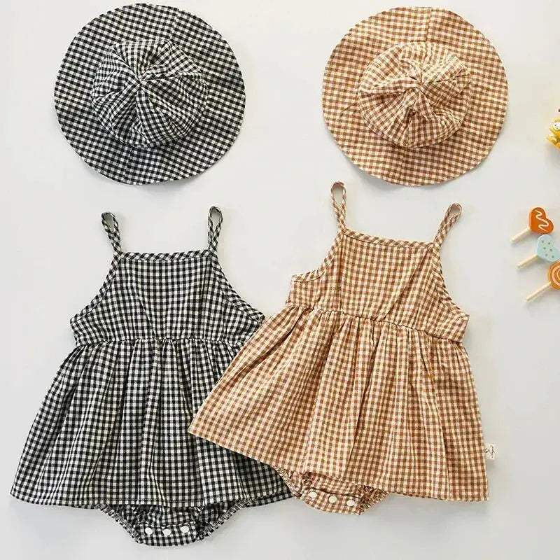 Breathable Soft Cotton Baby Romper With Hat For Summer