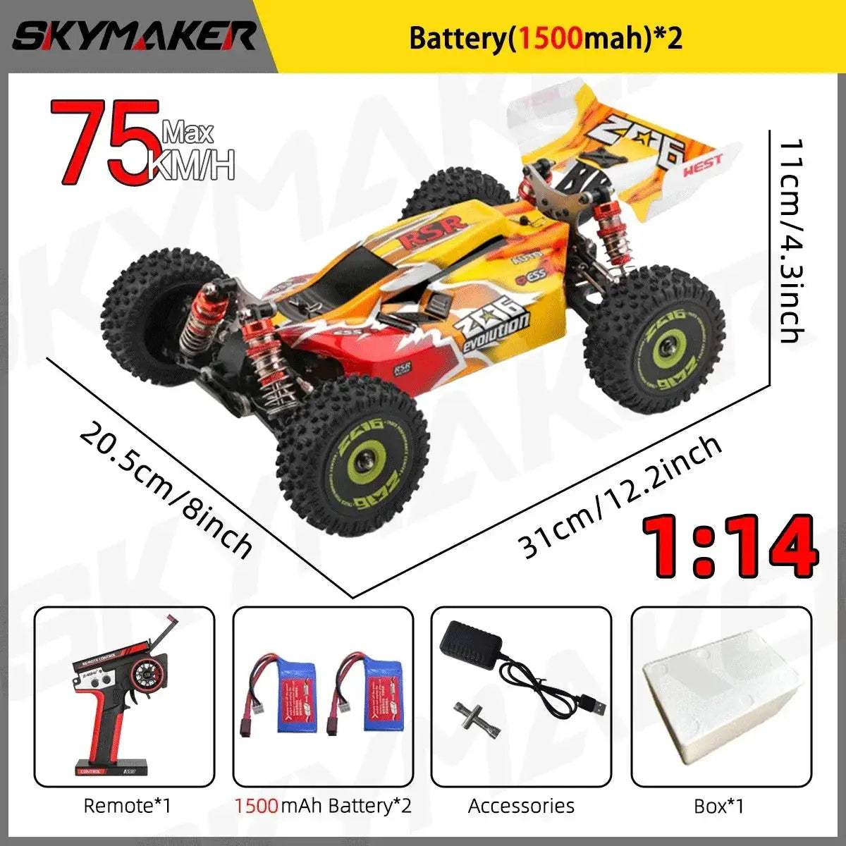 Brushless Off-Road RC Car 1 to 14 Scale High Speed - Image 8