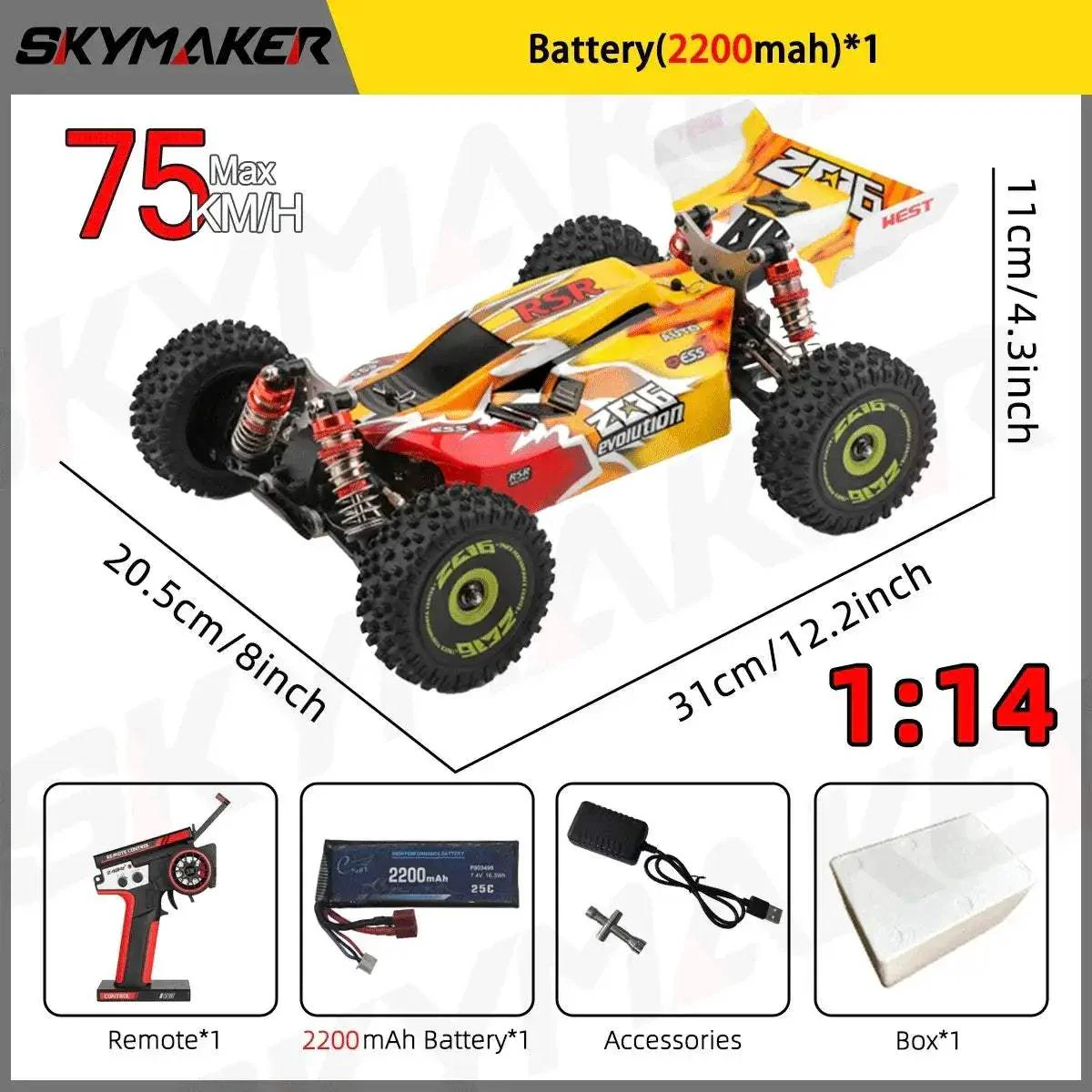Brushless Off-Road RC Car 1 to 14 Scale High Speed - Image 9