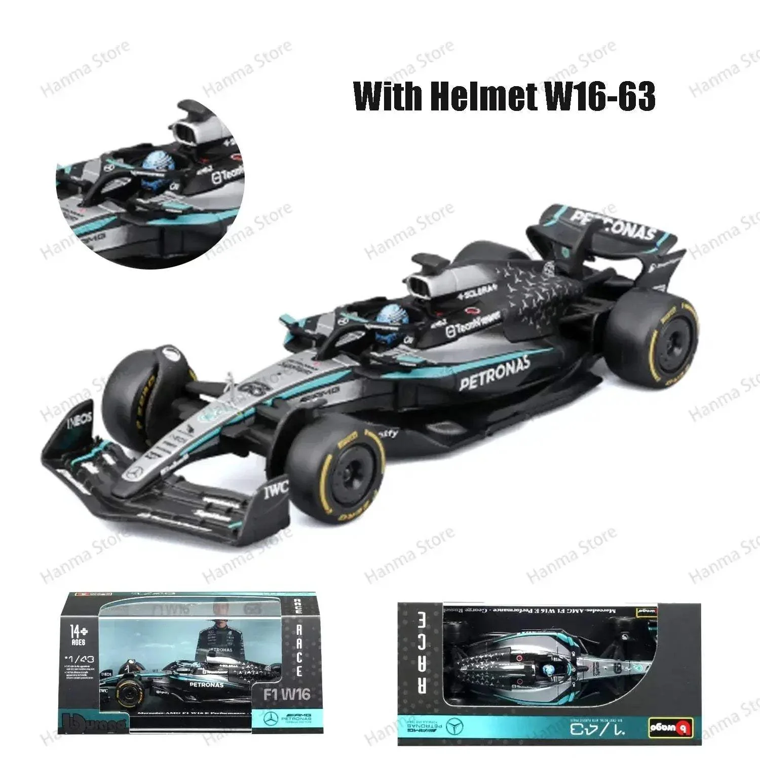 Burago 1:43 AMR23 F1 Diecast Model Car With Acrylic Packaging - Image 6