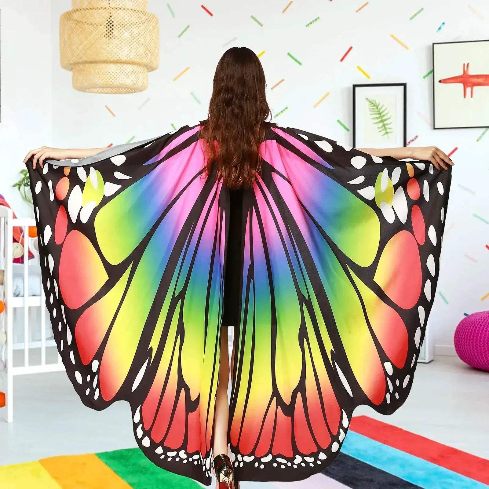 Butterfly Wings Shawl For Women Eye Catching Halloween Costume - Image 2
