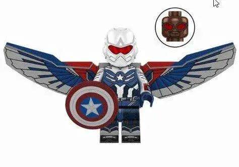 Captain America (Falcon) Custom Minifig – White Helmet & Blue Suit Variant