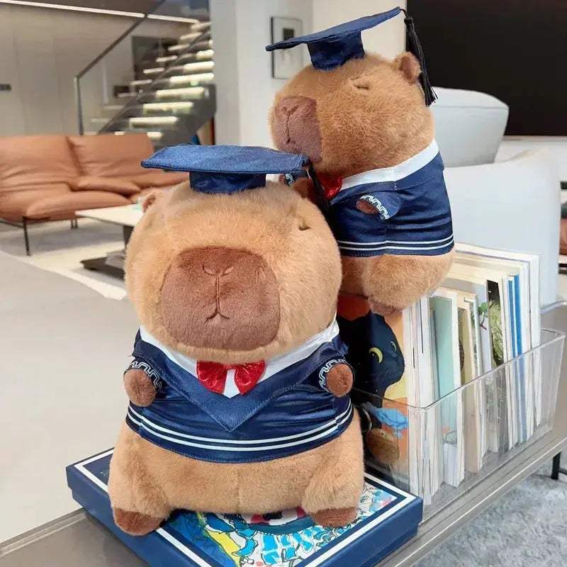 Capybara Plush Toy With Graduation Cap Cute Pillow - Image 5