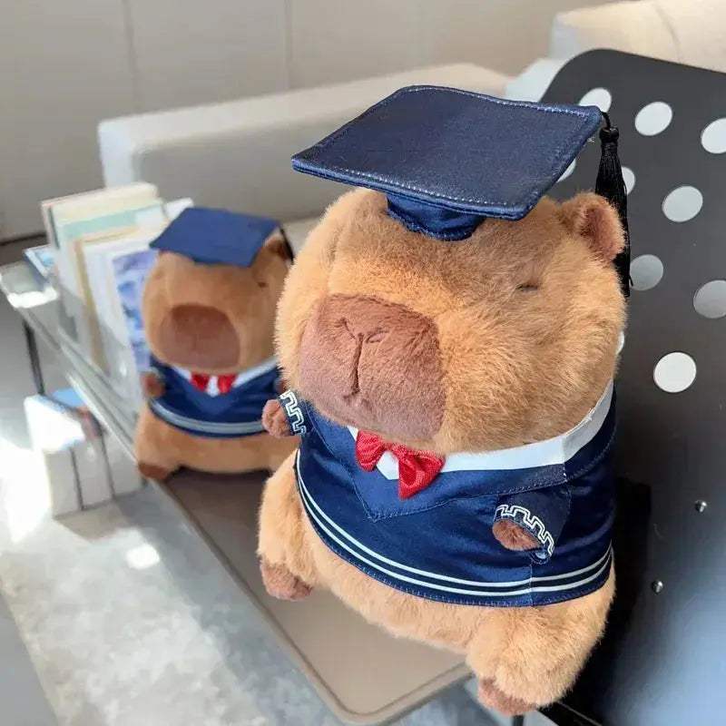 Capybara Plush Toy With Graduation Cap Cute Pillow - Image 6