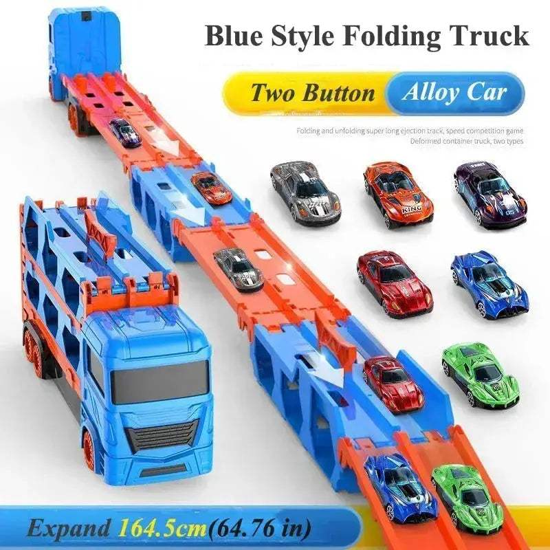 Car Transporter Truck Folding Track Set For Kids Fun - Image 6