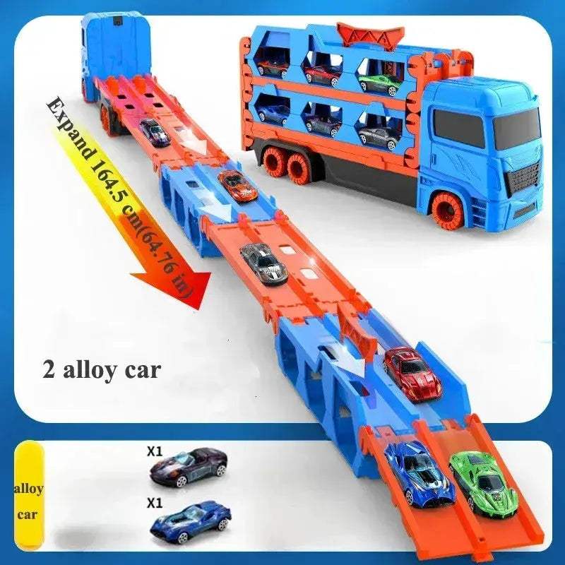 Car Transporter Truck Folding Track Set For Kids Fun - Image 8