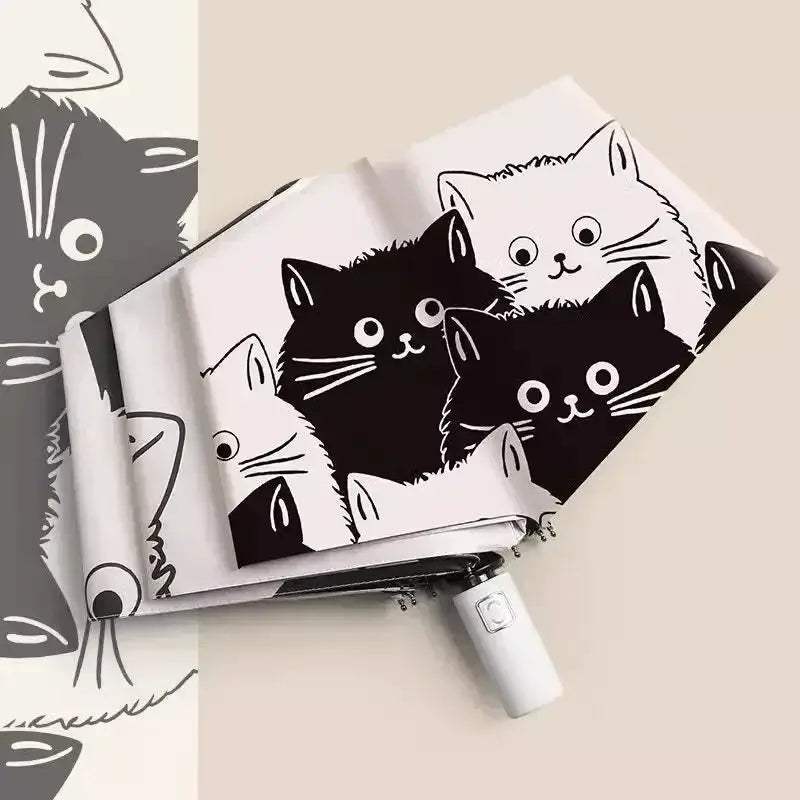 Cat Umbrella Auto Fold Ultraviolet Sun Protection For Kids Lightweight - Image 4