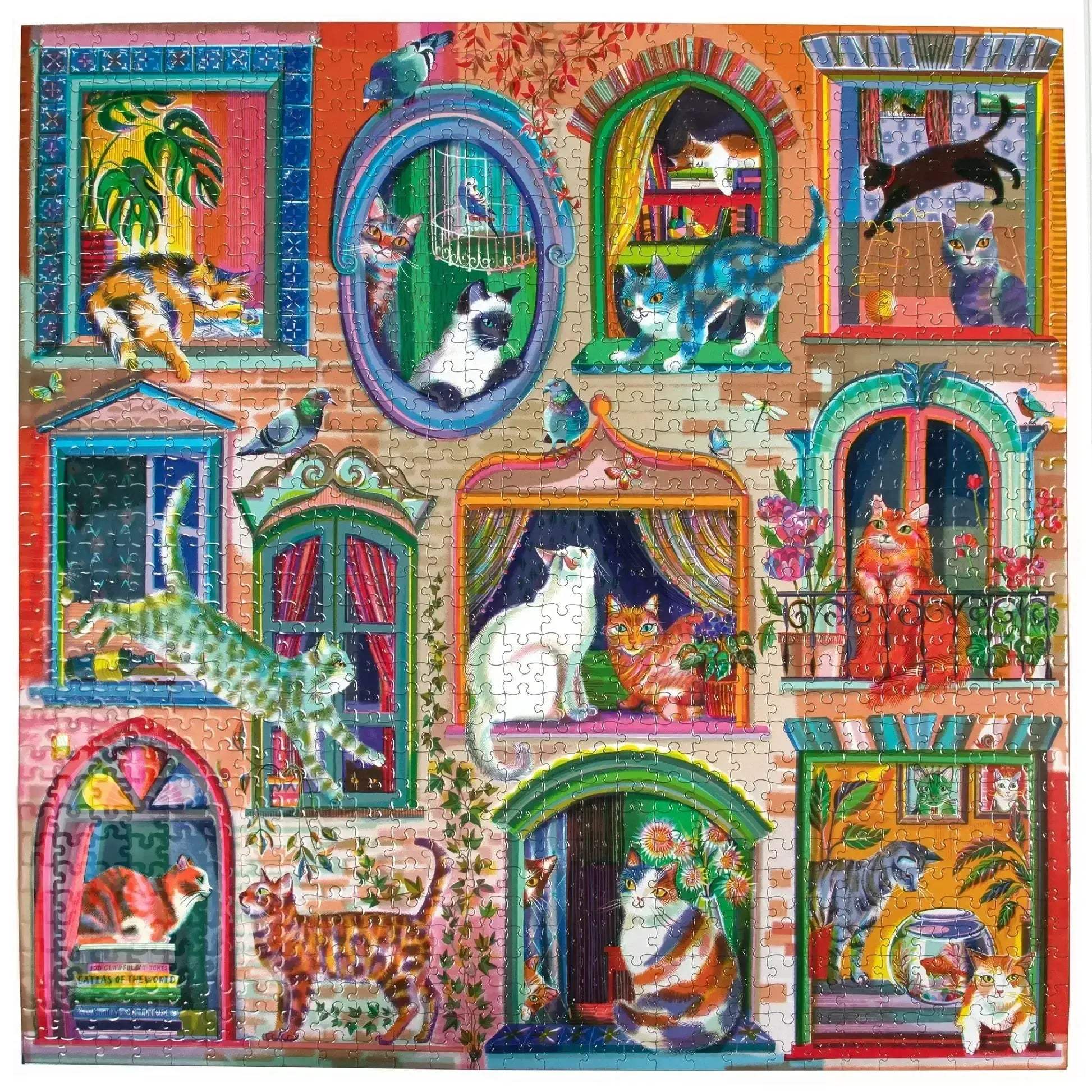 Cats in Windows 1000 Piece Jigsaw Puzzle eeBoo - Image 2
