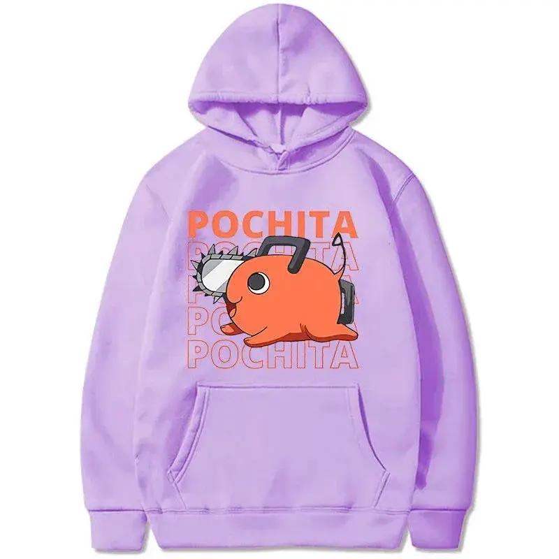 Chainsawman Women Hoodies, New Anime Hoodies Funny Pochita Graphic Print, Sweatshirt Long Sleeve Loose Tops - Image 9