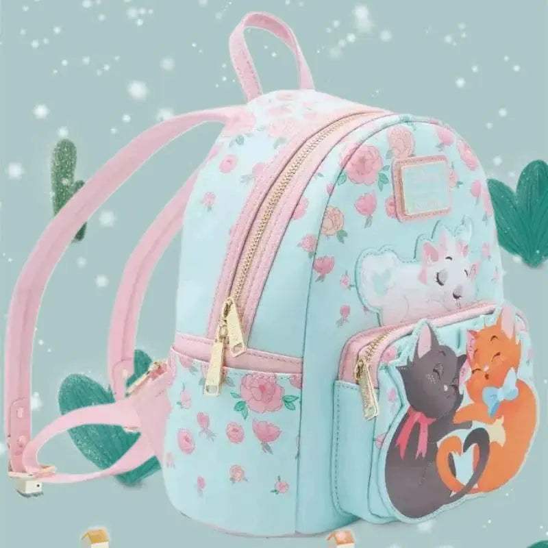 Charming Mini Backpack Sleeping Marie Aristocats Design For Unisex Disney Fans And Everyday School Use